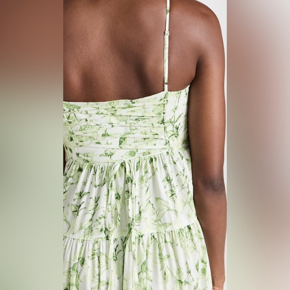 Cinq a Sept Green Floral Cotton Mid-length Dress - Picture 4 of 5